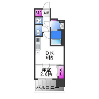 プレサンス長田レジェール【6階】の間取り