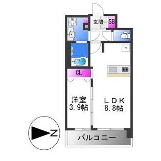 プレサンス長田レジェール【12階】の間取り