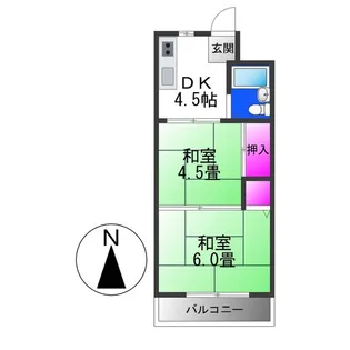 WESTヒルズ平野【5階】の間取り