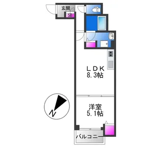 コレクト八尾駅前【1階】の間取り