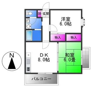 メゾンベェルレーヌ【4階】の間取り