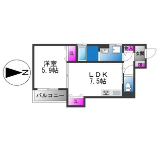 クリエオーレ照ヶ丘Ⅱ【1階】の間取り