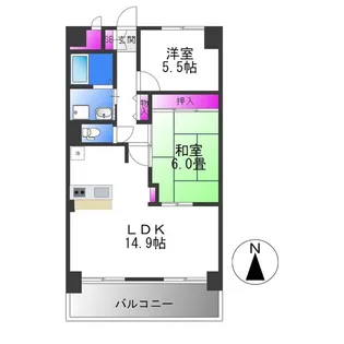 エバーグリーン【6階】の間取り