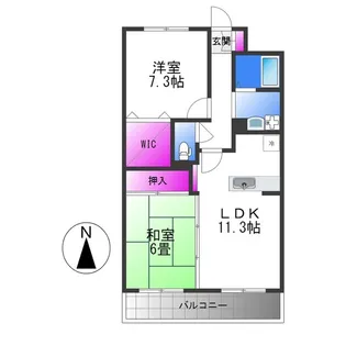 エバーグリーン【5階】の間取り