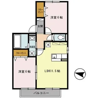 第9ウエスタンハイツ【2階】の間取り