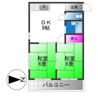 ピースハイツ長堂A棟【1階】の間取り