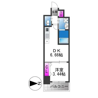 クローバーグランデ今里【6階】の間取り