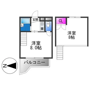 ベルジュネス【5階】の間取り