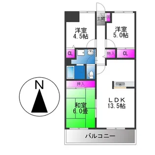 パークプラザ平野【7階】の間取り