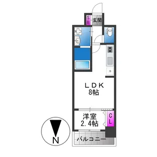 アドバンス大阪アネラ【11階】の間取り