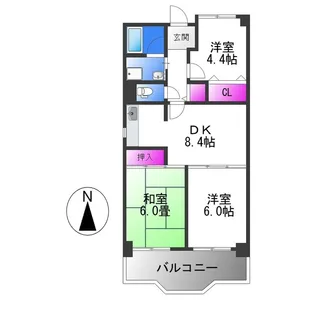 シェモア平野【5階】の間取り