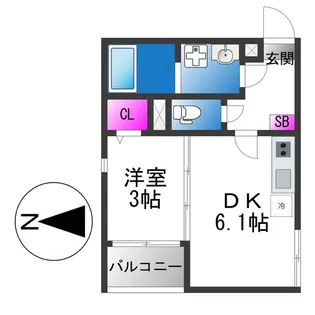 シノケンハーモニー 加美北Ⅱ【2階】の間取り