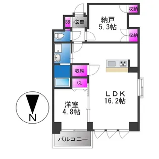 スプランディッド上本町WEST【6階】の間取り