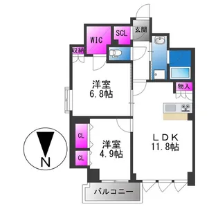 スプランディッド上本町WEST【11階】の間取り