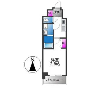 スプランディッド上本町WEST【14階】の間取り