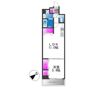 スプランディッド上本町WESTⅡ【2階】の間取り