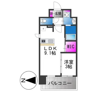 レオンヴァリエ長堀通【9階】の間取り