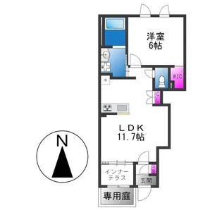 メゾン・ド・ヴェルデ若江【1階】の間取り