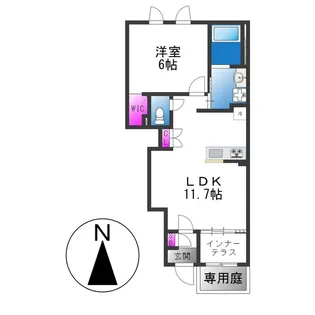 メゾン・ド・ヴェルデ若江【1階】の間取り