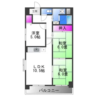 クレストサンシエル【6階】の間取り