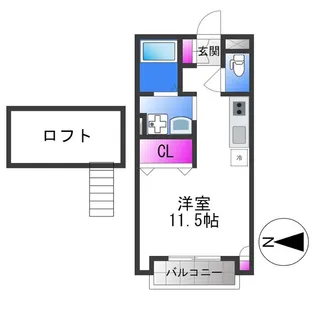 ベルリード加美北B【2階】の間取り