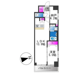 スプランディッド上本町WESTⅡ【14階】の間取り