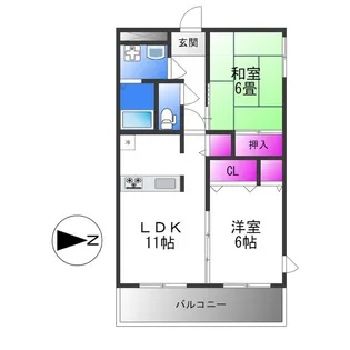 エトワール喜連【4階】の間取り