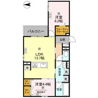 エスタブレ平野西【2階】の間取り