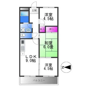 カーサフィオーレ弐番館【2階】の間取り