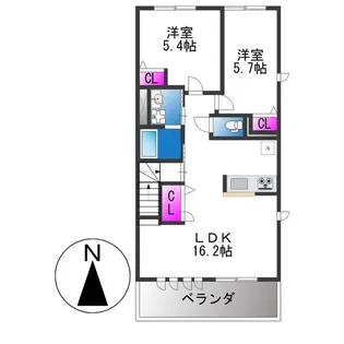 シャンピア新今里【2階】の間取り