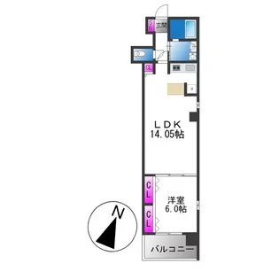 Broad阿倍野阪南町Residence【5階】の間取り