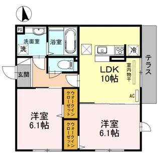クローバー友井【1階】の間取り