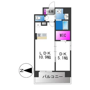 アストラルグラミ阿倍野【6階】の間取り