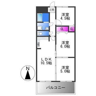 プレジオノーザンライツ【4階】の間取り
