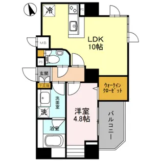プレミアム菱屋西【4階】の間取り