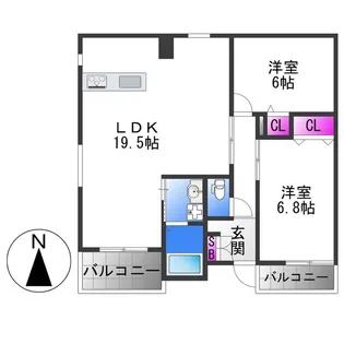 エトワールヴィル-R小阪本町ザレジデンス【3階】の間取り