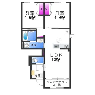 ティアレ【1階】の間取り