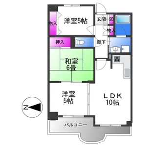 グランパレカサハラ【5階】の間取り