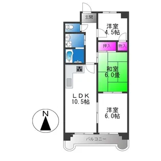 プランドールむつみ【2階】の間取り