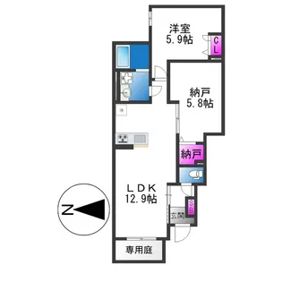 Demeure crecia Ⅱ【1階】の間取り