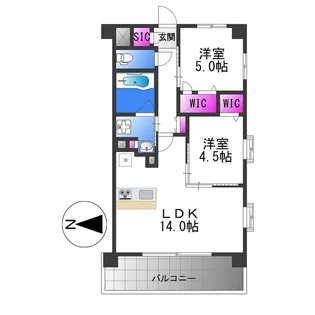 スプランディッド天王寺SOUTH【3階】の間取り