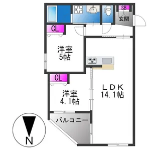 グラン今里NORTH【1階】の間取り