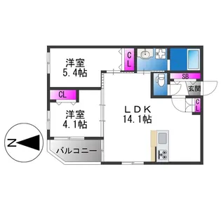 グラン今里NORTH【2階】の間取り