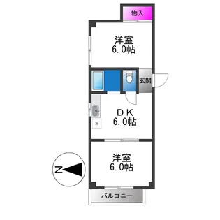 OK平野ハイツ【1階】の間取り