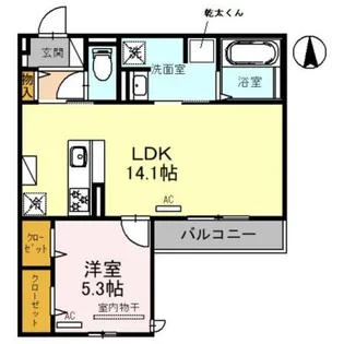 Clashist平野西North【1階】の間取り