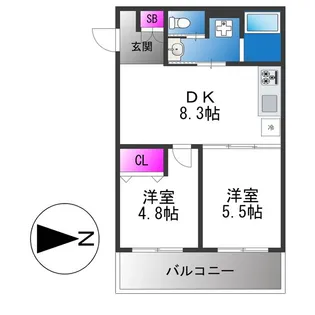 グロースコート弥刀【1階】の間取り