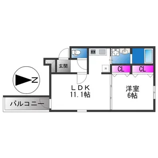 フジパレス加美東Ⅱ番館【3階】の間取り