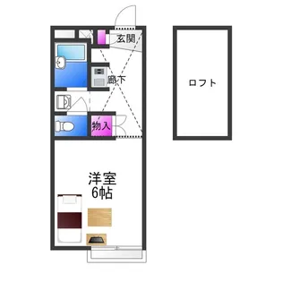 レオパレス大和川【2階】の間取り