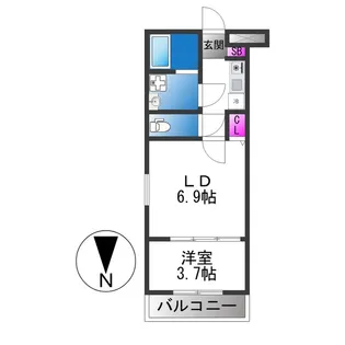 クレスト高安町南【2階】の間取り