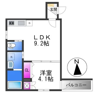 SCOURT南巽【1階】の間取り